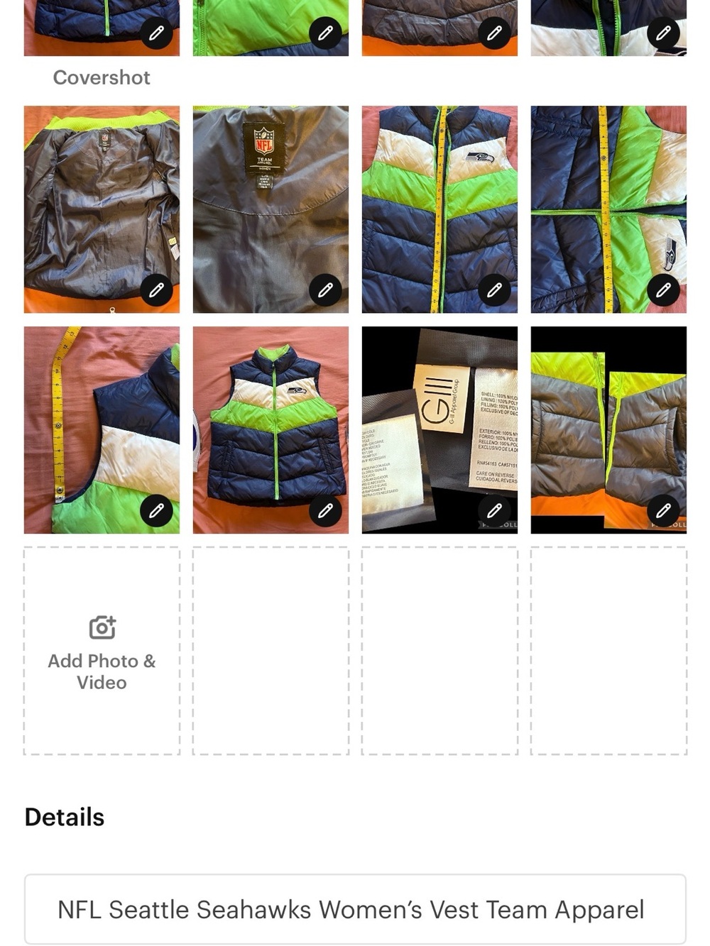 Seahawks women’s vest, men’s pullover, beanie & 2 Sbux ornaments - Picture 4 of 16